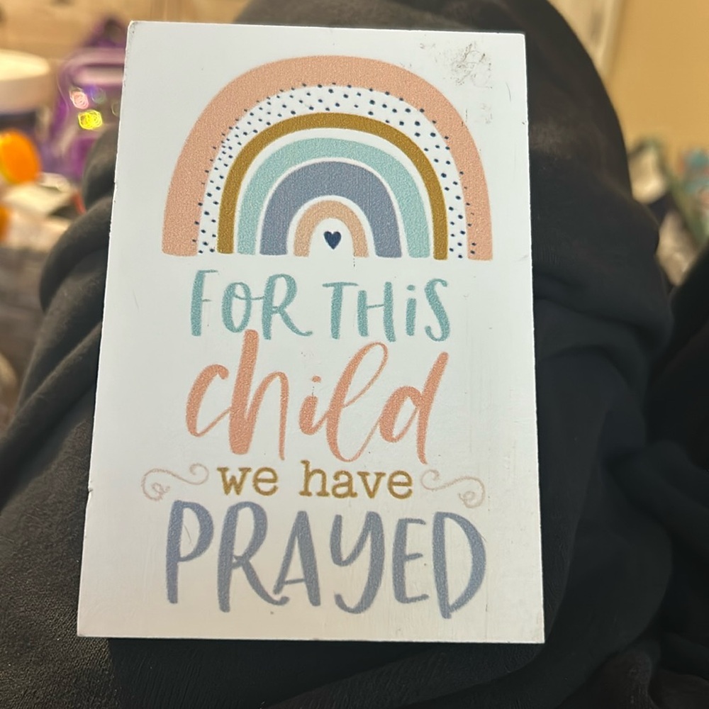 "For this child we have prayed, Small table Decor 🌈👩‍🍼🧑‍🍼